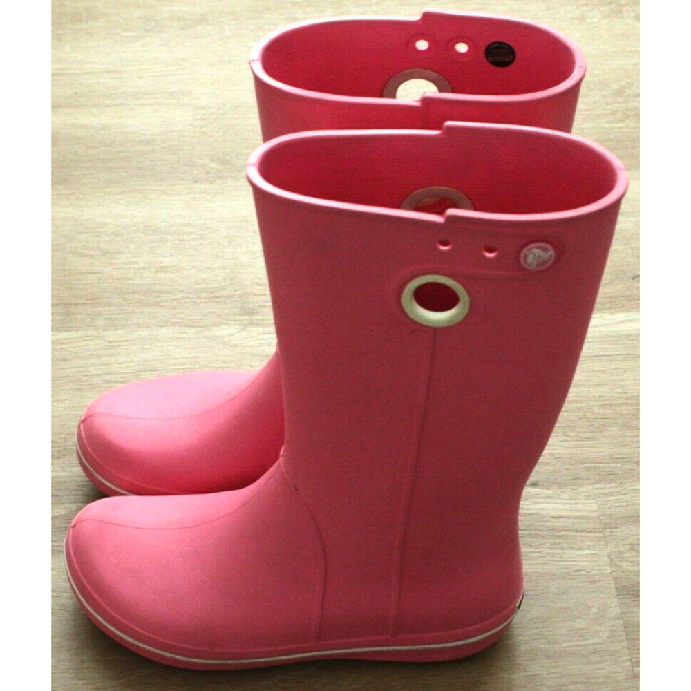 Crocs Womens Jaunt Tall Pink Rain Boots Size 6 - Picture 2 of 6